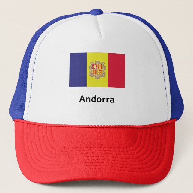 Andorra-Flagge Truckerkappe (Vorderseite)