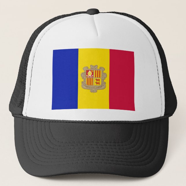 Andorra-Flagge Truckerkappe (Vorderseite)