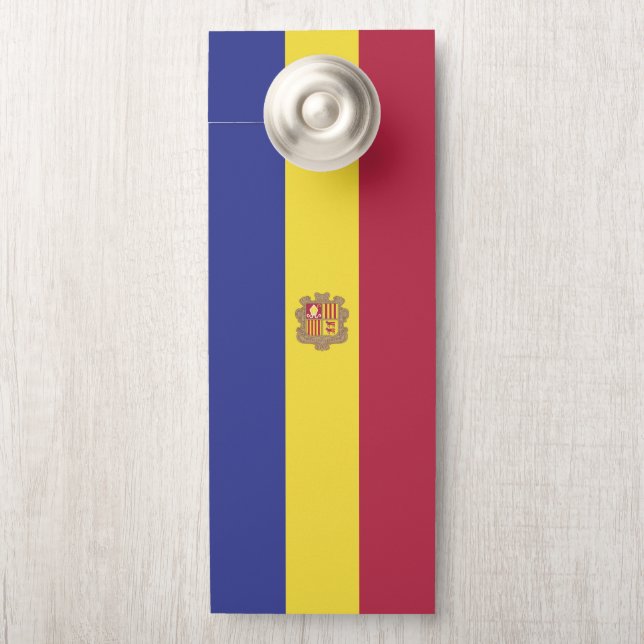 Andorra-Flagge Türanhänger (Auf Knauf)