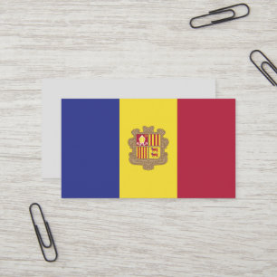 Andorra-Flagge Visitenkarte