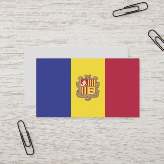 Andorra-Flagge Visitenkarte (Vorderseite/Rückseite Beispiel)