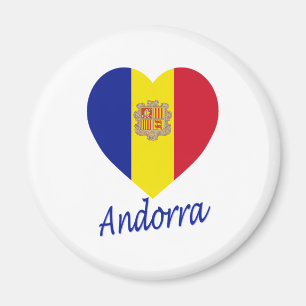 Andorra-Flaggen-Herz Magnet