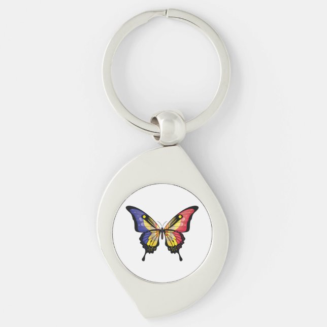 Andorra Frack Butterfly Flag Sticker Schlüsselanhänger (Vorderseite)