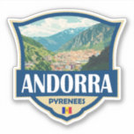 Andorra Illustration Retro-Abzeichen Aufkleber<br><div class="desc">Andorra Vektorgrafik Design. Andorra ist ein kleines,  unabhängiges Fürstentum zwischen Frankreich und Spanien in den Pyrenäen.</div>