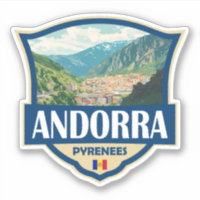 Andorra Illustration Retro-Abzeichen