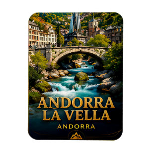 🗺️ Andorra La Vella Souvenir Europäische Reisende Magnet