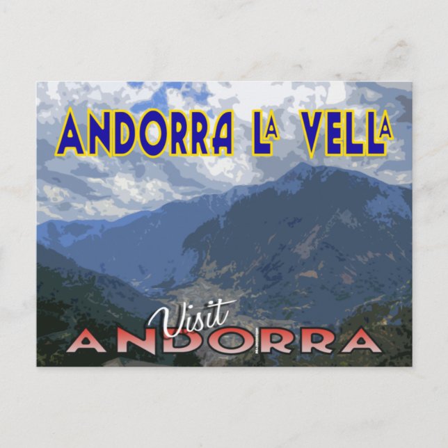 Andorra La Vella, Visite Andorre carte postale (Devant)