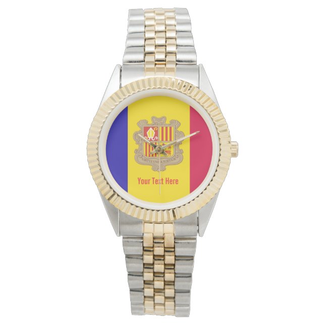 Andorra National Flag Armbanduhr (Vorderseite)
