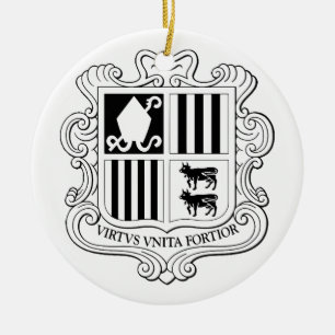 Andorra Nationalwappen Grafik Kunst Keramik Ornament