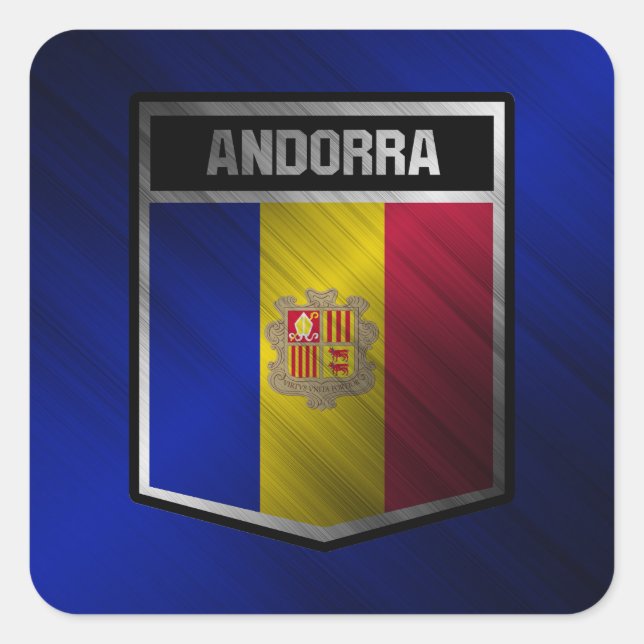 Andorra Quadratischer Aufkleber (Vorderseite)