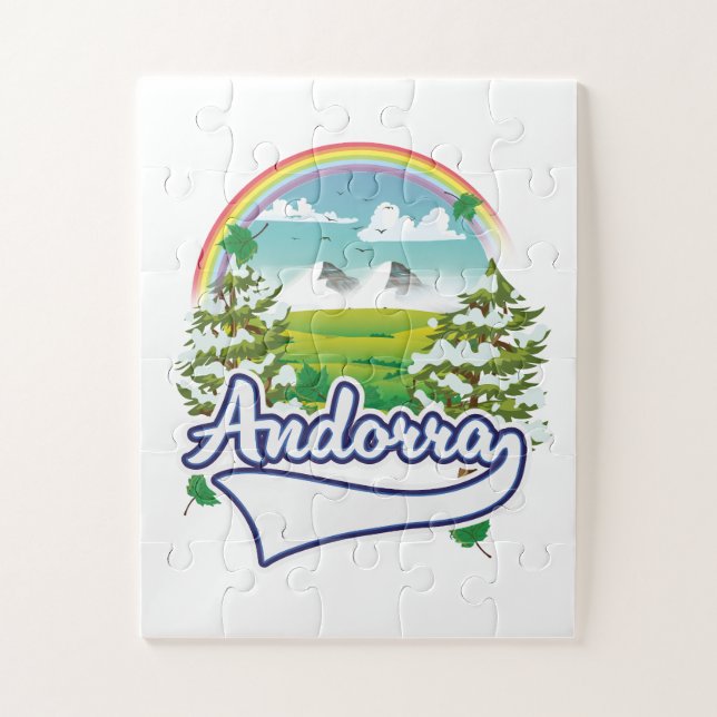 Andorra Retro-Reiselogo (Vertikal)