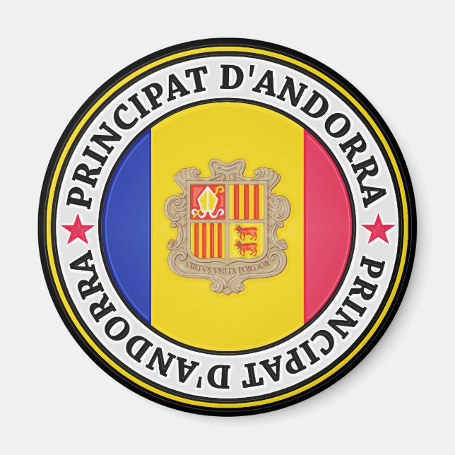 Andorra Round Emblem Magnet (Vorne)
