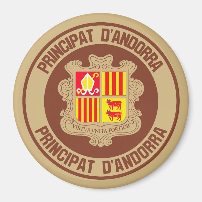 Andorra Round Emblem Magnet (Vorne)