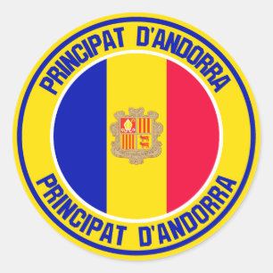 Andorra Round Emblem Runder Aufkleber