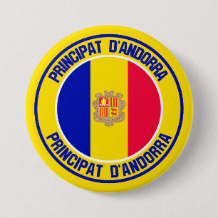 Andorra-Rundes Emblem Button
