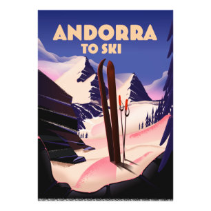 Andorra-Ski-Plakat. Fotodruck