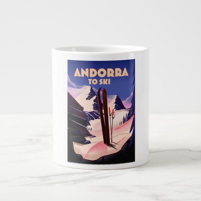 Andorra-Skiplakat. Jumbo-Tasse (Vorderseite)