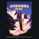Andorra Skipposter. Fotodruck<br><div class="desc">Andorra Vintager Ski-Reiseplakat in Europa.</div>
