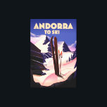 Andorra Skipposter. Leinwanddruck<br><div class="desc">Andorra Vintager Ski-Reiseplakat in Europa.</div>