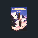 Andorra Skipposter. Leinwanddruck<br><div class="desc">Andorra Vintager Ski-Reiseplakat in Europa.</div>