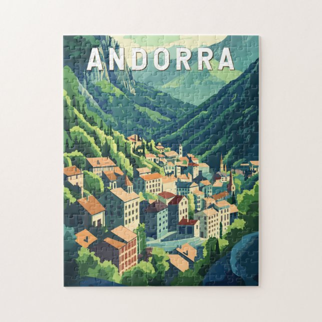 Andorra Travel Art Vintag (Vertikal)
