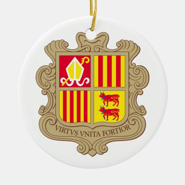 Andorra-Wappen Keramik Ornament (Vorne)
