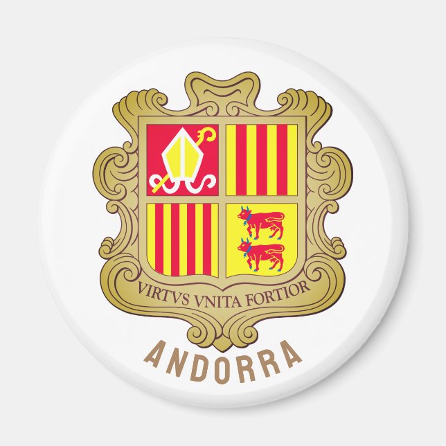 Andorra Wappen Magnet (Vorne)