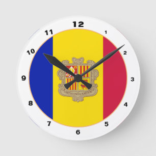 Andorran Flag & Andorra trendy fashion /design Runde Wanduhr