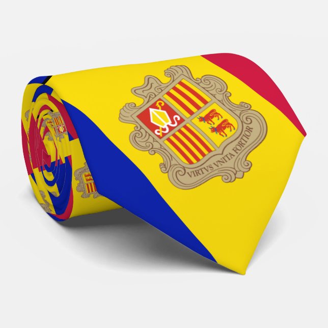 Andorran-Flagge, Flagge von Andorra Krawatte (Gerollt)