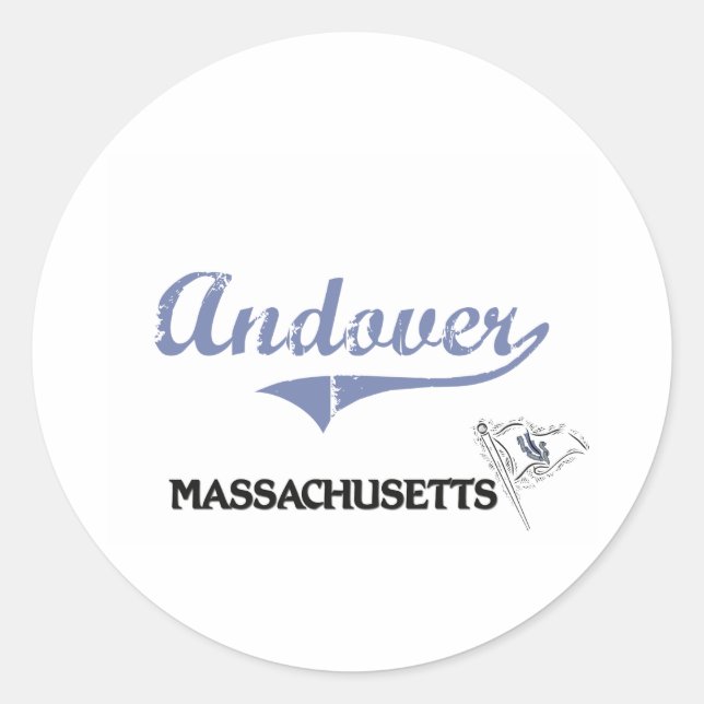 Andover Massachusetts City Classic Runder Aufkleber (Vorderseite)