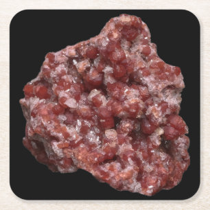 Andradit Calcit und Granat Geologische Probe Rechteckiger Pappuntersetzer