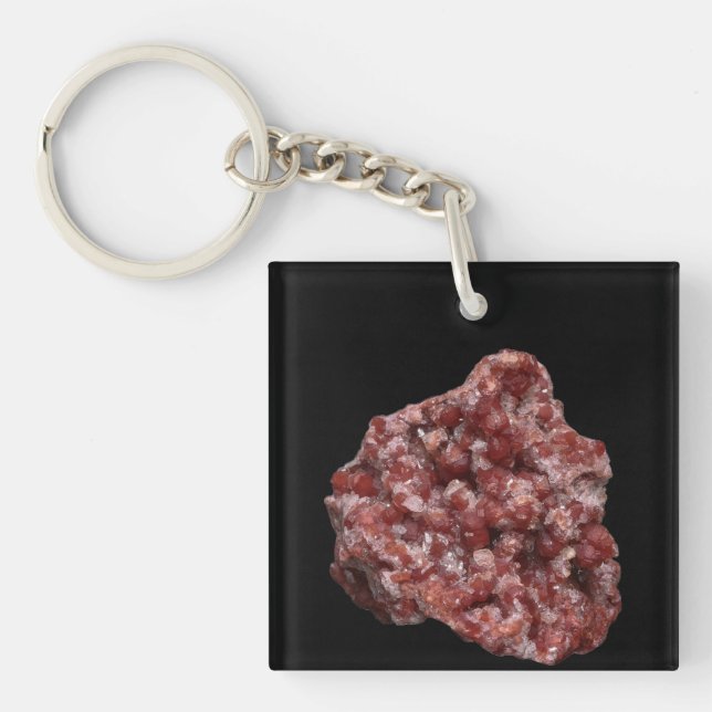 Andradite Garnet und Calcite-Cluster Schlüsselanhänger (Vorderseite)