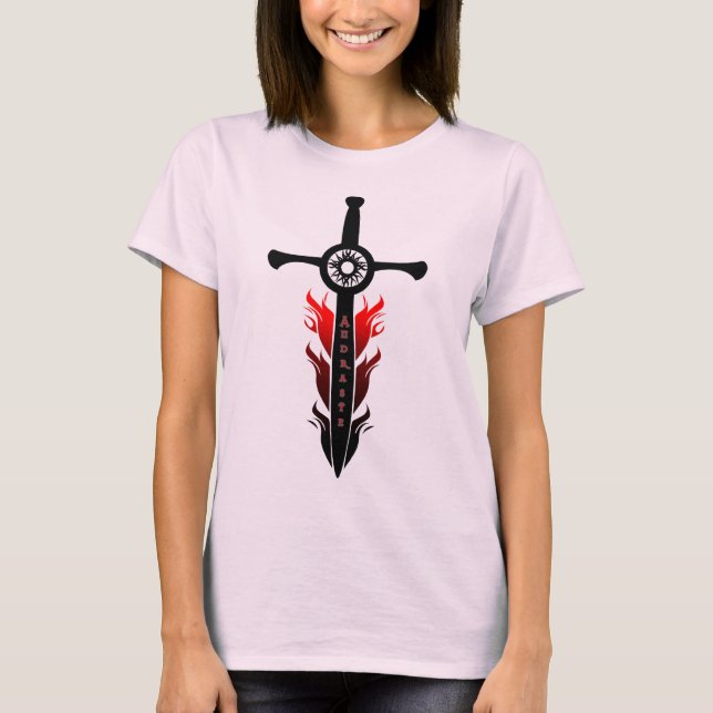 Andrastes lodernde Klinge T-Shirt (Vorderseite)