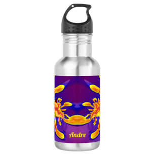 ANDRE ~ Lila orange Gelbe Farbtöne 3D Edelstahlflasche