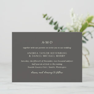 Andrea Brown Elegant Wedding Einladung