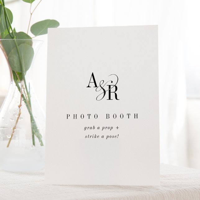 ANDREA Einzigartiger Stand für Extravagantes Minim Sockelschild (ANDREA Unique Fancy Minimalist Wedding Photo Booth Pedestal Sign)