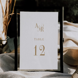 ANDREA Minimalistisch Boho Gold Wedding Tischnumme Einladung