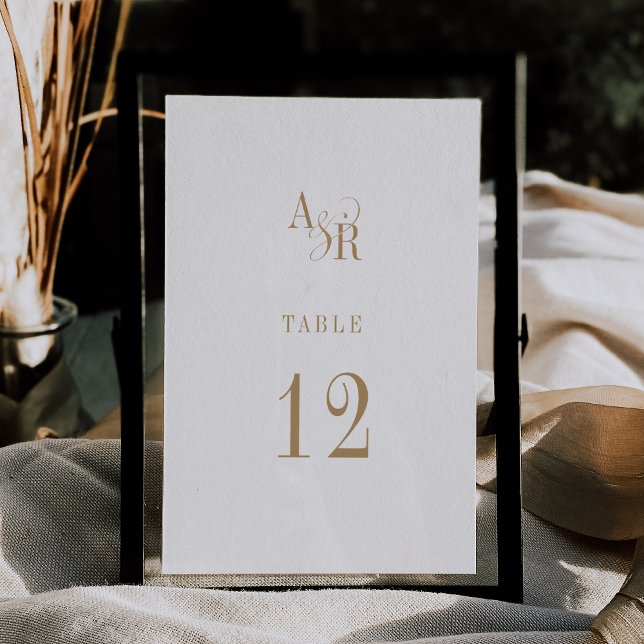 ANDREA Minimalistisch Boho Gold Wedding Tischnumme Einladung (ANDREA Minimalist Boho Gold Wedding Table Numbers)