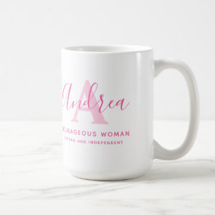 Andrea Name Bedeutung und monogramm rosa Text Kaff Kaffeetasse