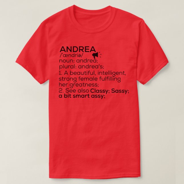 Andrea Name Definition Andrea Frauenname T-Shirt (Design vorne)