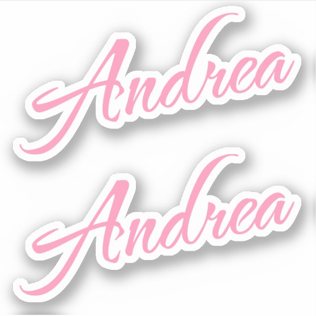 Andrea Nom décoratif en rose x2 Sticker (Devant)