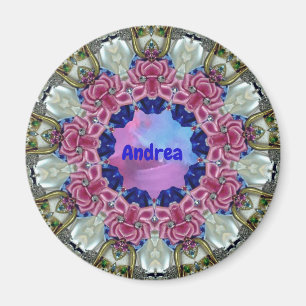ANDREA ~ Personalisiertes Ostermuster Fraktal ~ Magnet