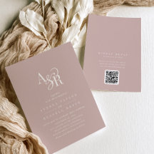 ANDREA Rosé QR-Code Klassische elegante Hochzeit