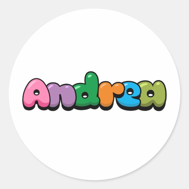 Andrea Runder Aufkleber (Vorderseite)