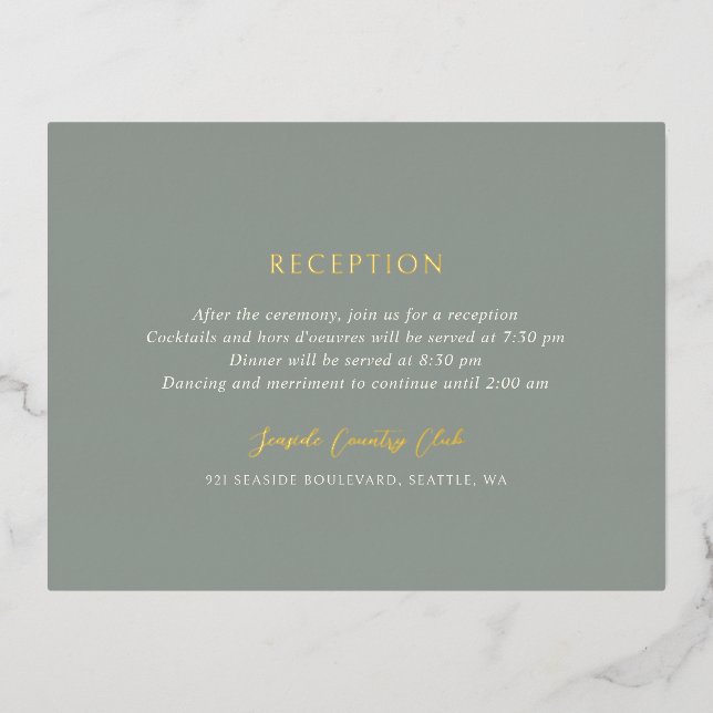 Andrea Sage Elegant Mariage Foil Enclôture Carte (Recto)