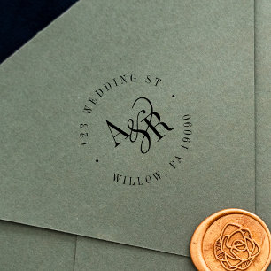 ANDREA Simple Rubber Wedding Rücksendeadresse Brie Gummistempel