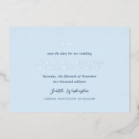 Andrea Sky Blue Elegant Wedding Save the Date