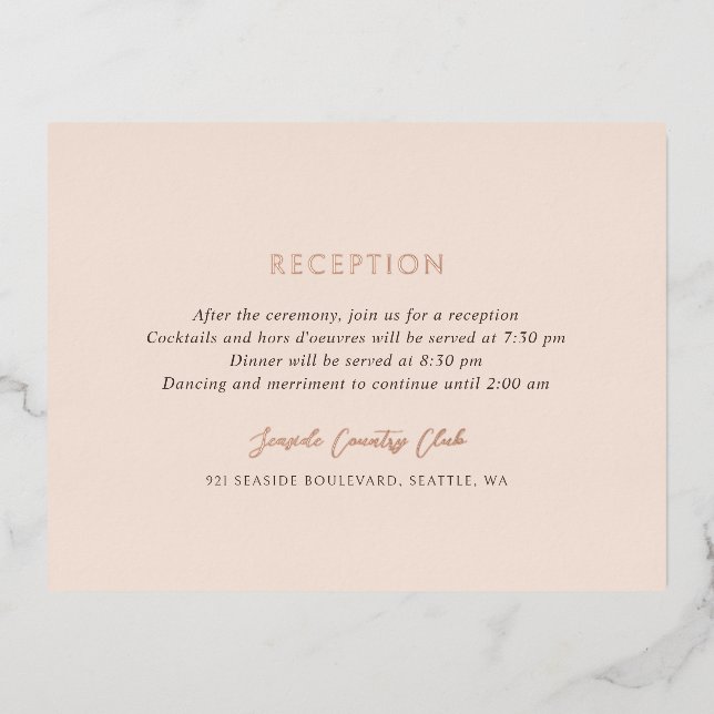 Andrea Tan Elegant Mariage Foil Enclôture Carte (Recto)
