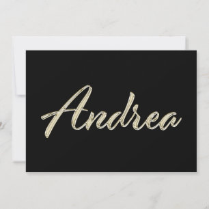 Andrea white gold Handwriting Karte