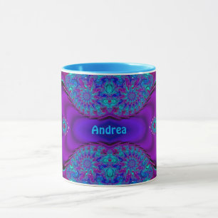 ANDREA ~ Zany 3D ~ Blau, Grün und Lila Tasse